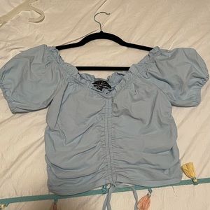 Light blue crop top